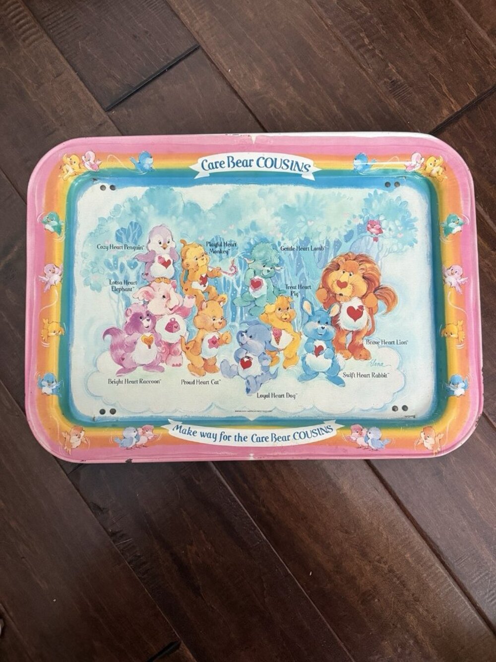 Care Bears Cousins Rare Tin Metal Lap Top TV Tray Table 1985